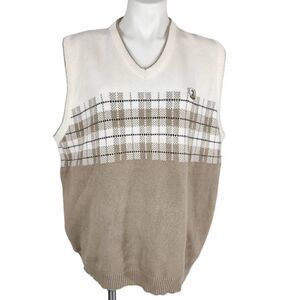 Vintage Duck brand sweater vest cream tan Size Large